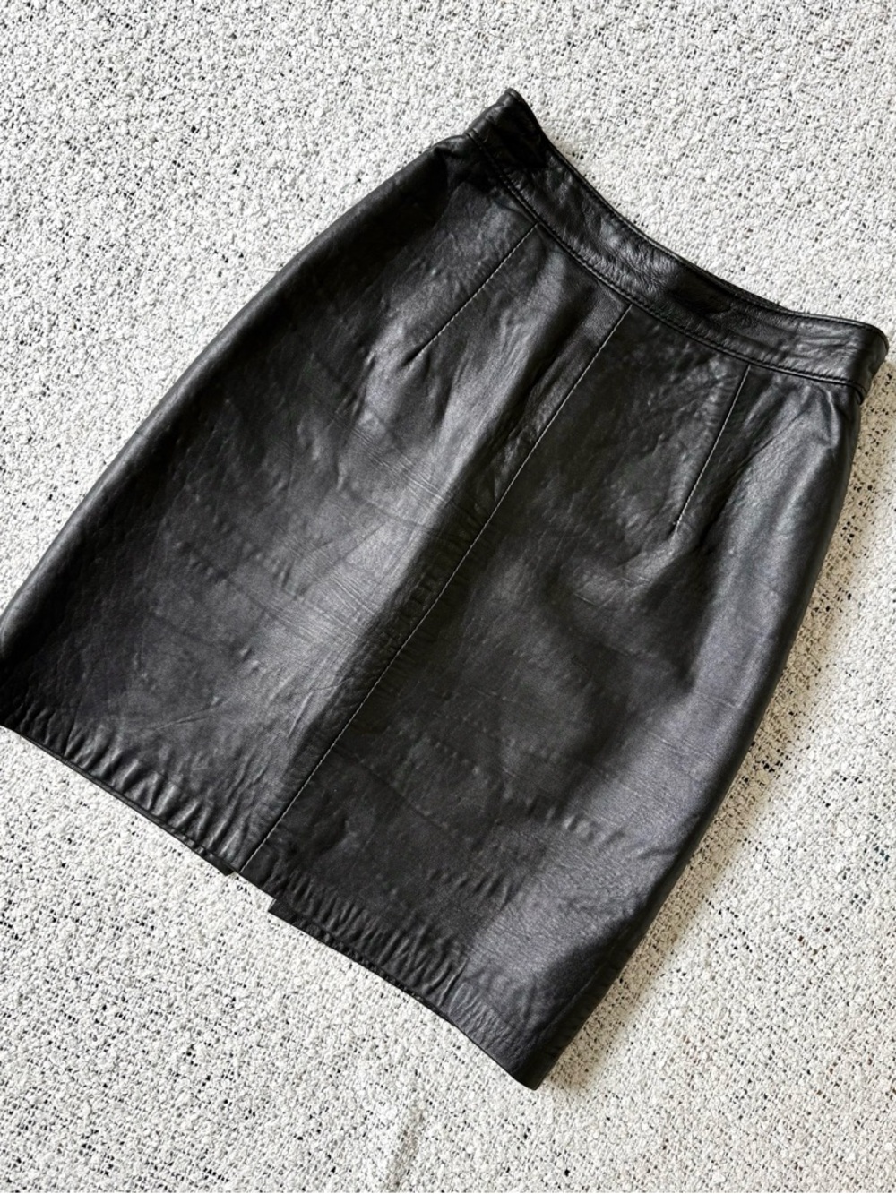 Y2K Black Leather Mini Skirt Size US 0-2